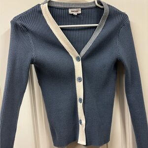 Blue and White Women's Sweater